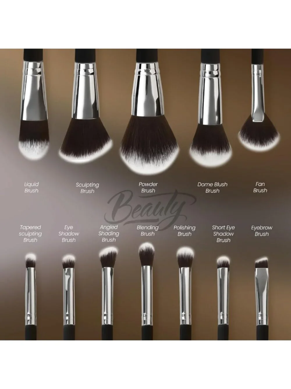 12-Piece Makeup Brush Set with Stylish Case | Soft Synthetic Bristles for